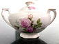 Sugar Bowl - Canonsburg Pink Rose China with 22KT Gold Trim Heirloom Set Circa 1950-1960s