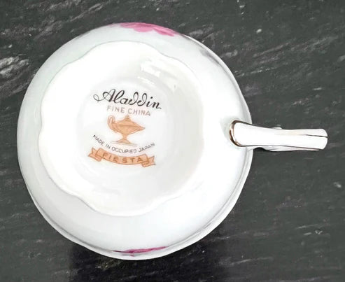 Teacup & Saucer - Vintage Aladdin Fine China “Fiesta” Occupied Japan Dinnerware Circa 1945-1952