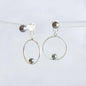 Front Back Silver Cultured Pearls Stud & Hoop Earrings